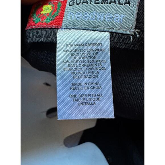 Two Guatemala Headwear Black Embroidered Adjustable Baseball Hat New With Tags - Picture 8 of 13
